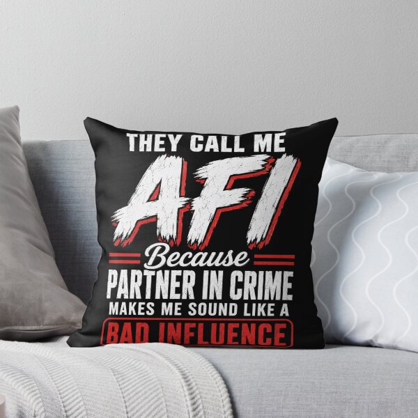 Item preview, Bad Influence Crime Partner Quote Graphic Tee designed and sold by ROUX-ART.