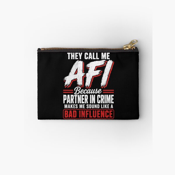 Item preview, Bad Influence Crime Partner Quote Graphic Tee designed and sold by ROUX-ART.