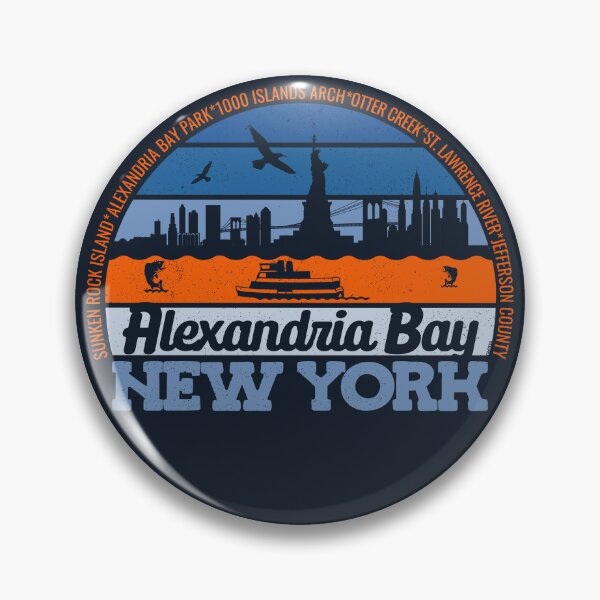 Item preview, Alexadria Bay New York Sunset Retro Vintage Local Pride Logo designed and sold by CRHPOD20.