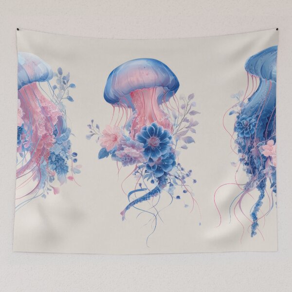 Item preview, Floral jellyfish in the sea designed and sold by anytka.