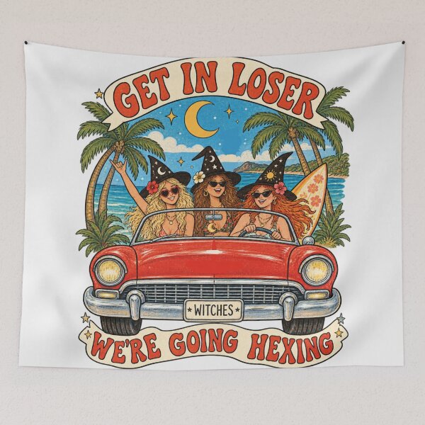 Item preview, Beach Witches Summerween Art Get In Loser Aussie Witchy Road Trip designed and sold by Yellowriversss.