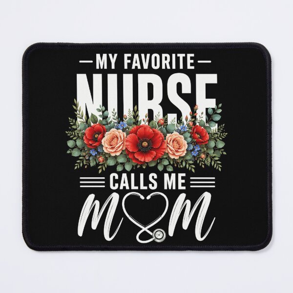 Item preview, nurse floral mom quote with heart stethoscope graphic designed and sold by ROUX-ART.