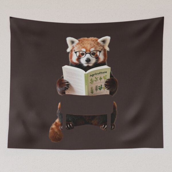 Item preview, Cute Red Panda Reading Agriculture Book – Scholarly Animal Art designed and sold by BLUESKY11a.