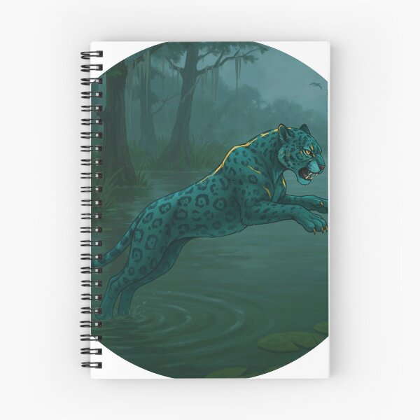 Item preview, Jacksonville Swamp Jaguar Wild Predator Pouncing Illustration designed and sold by Pandora´s Box.