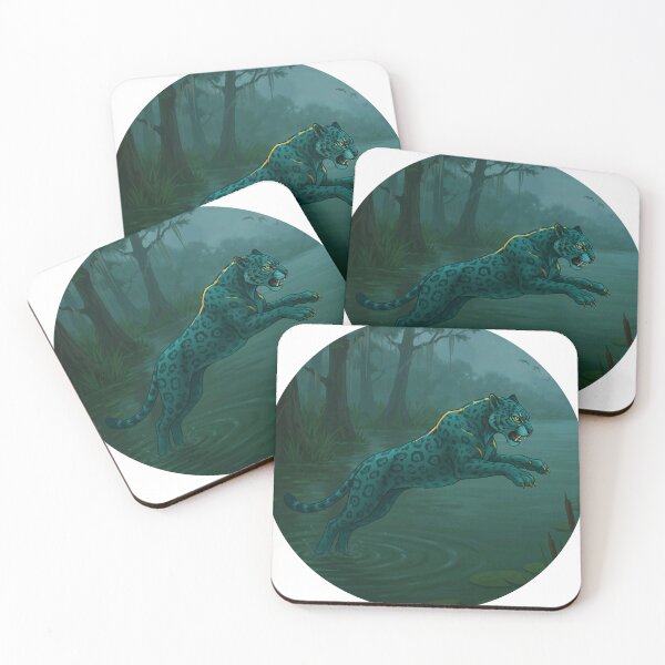 Item preview, Jacksonville Swamp Jaguar Wild Predator Pouncing Illustration designed and sold by Pandora´s Box.