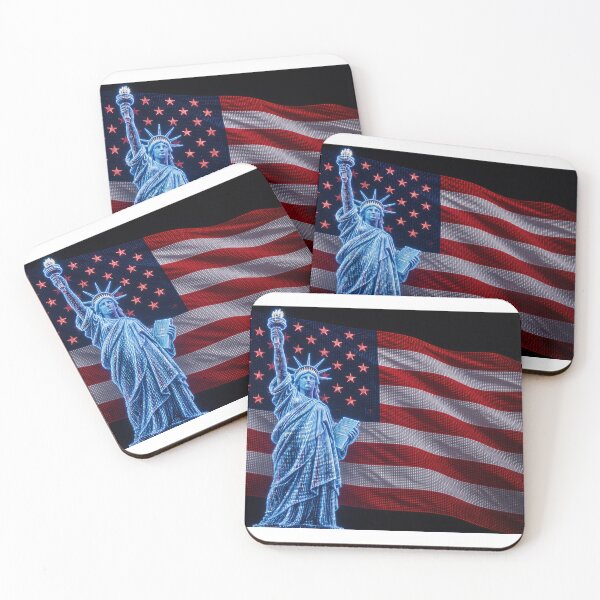 Item preview, LED Statue of Liberty American Flag designed and sold by Fierce Republic.