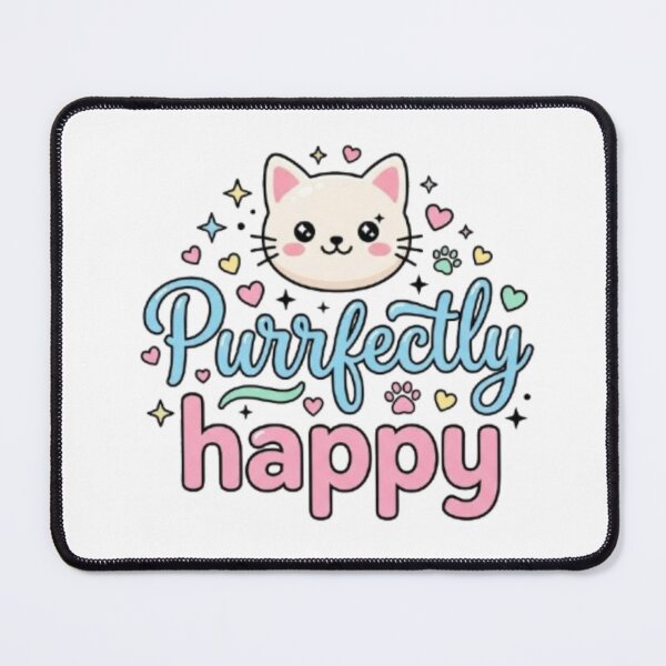 Item preview, Purrfectly Happy - Cute Cat Pun Typography Quote designed and sold by PrintforDesign.