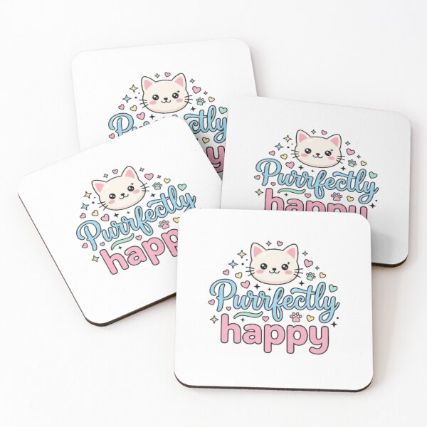Item preview, Purrfectly Happy - Cute Cat Pun Typography Quote designed and sold by PrintforDesign.