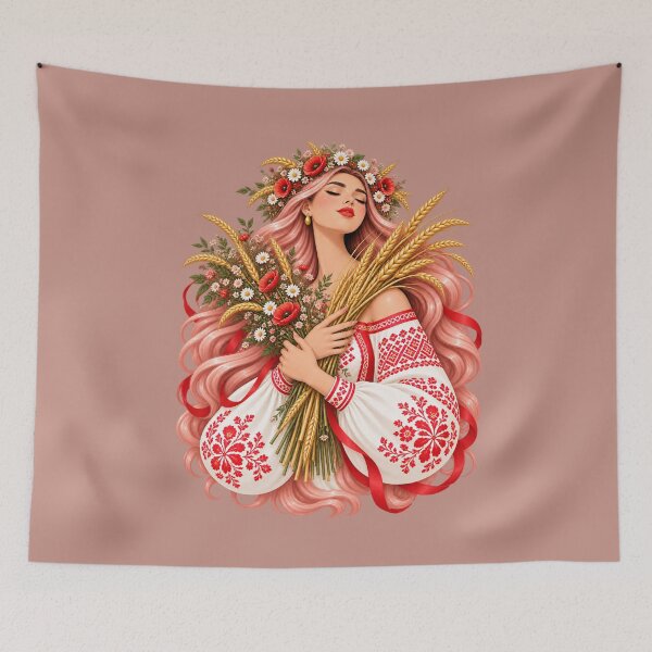 Item preview, Lada Slavic Goddess of Spring Love and Fertility with Wheat  PNG designed and sold by MythicMood.