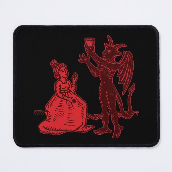 Item preview, The Demon and the Maiden (red version) - Medieval Gothic Illustration designed and sold by Dungeon-Shop.