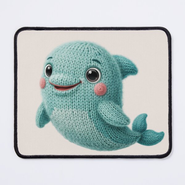 Item preview, a cute knitted cartoon Dolphin in a cozy woolen style designed and sold by 123ks.