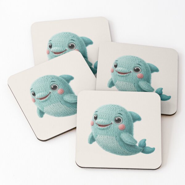 Item preview, a cute knitted cartoon Dolphin in a cozy woolen style designed and sold by 123ks.