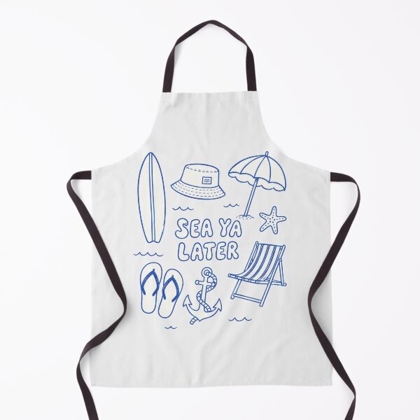 Item preview, Sea Ya Later Blue Beach Doodle Coastal Surf Art designed and sold by Yellowriversss.