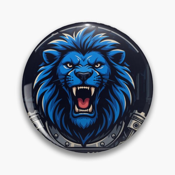 Item preview, One Pride Detroit Lion Industrial Engine Crest Fan Art designed and sold by Pandora´s Box.
