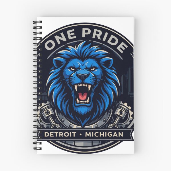 Item preview, One Pride Detroit Lion Industrial Engine Crest Fan Art designed and sold by Pandora´s Box.