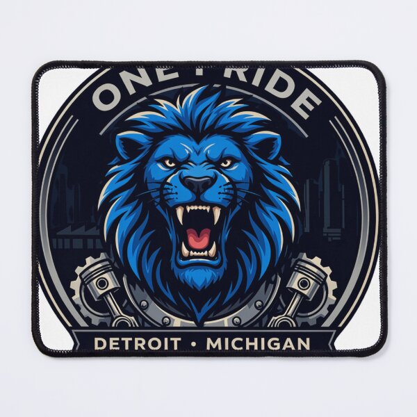 Item preview, One Pride Detroit Lion Industrial Engine Crest Fan Art designed and sold by Pandora´s Box.