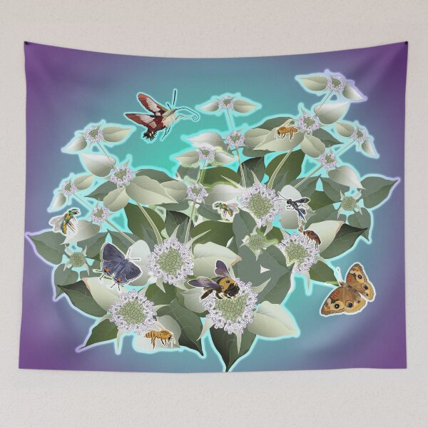 Item preview, Mountain Mint with Honey Bees and Pollinators designed and sold by Jedi-Artist.