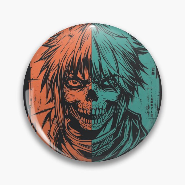 Item preview, Anime Zombie Skull Two Tone Cyberpunk Horror Art designed and sold by ERODED SELF.