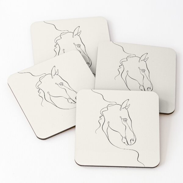 Item preview, Minimalist Horse Head Continuous Line Drawing designed and sold by FemmePod.