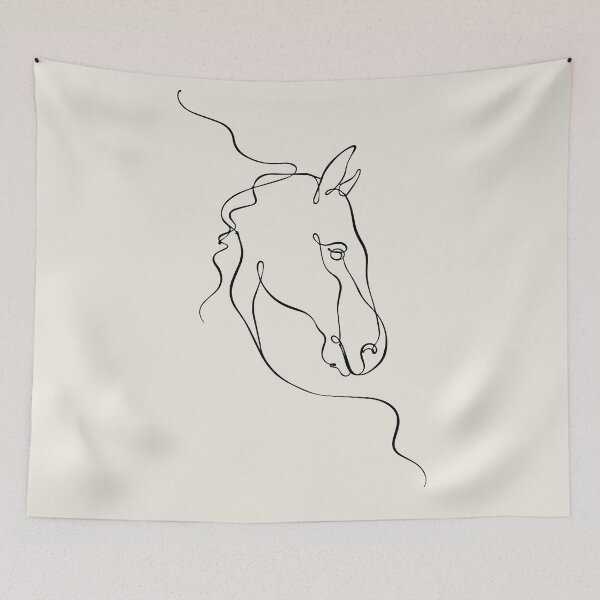Item preview, Minimalist Horse Head Continuous Line Drawing designed and sold by FemmePod.