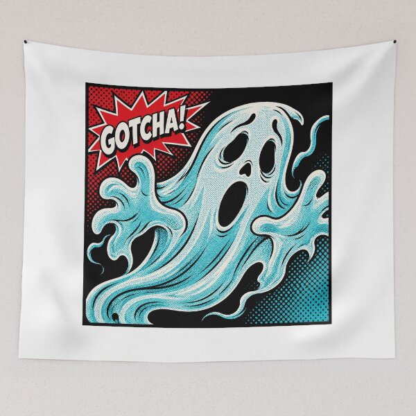 Item preview, Retro Pop Art GOTCHA! Retro Ghost – Vintage Halloween Comic Book Art designed and sold by WolfmanProphecy.