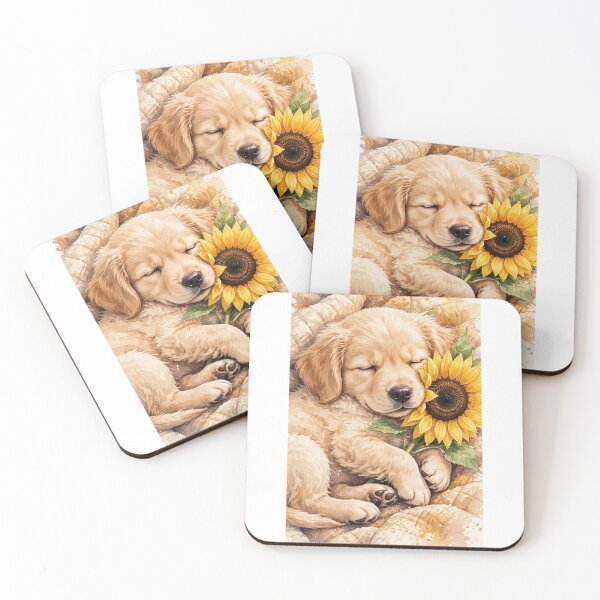 Item preview, Cute puppy hugging a sunflower designed and sold by carlsmart1.