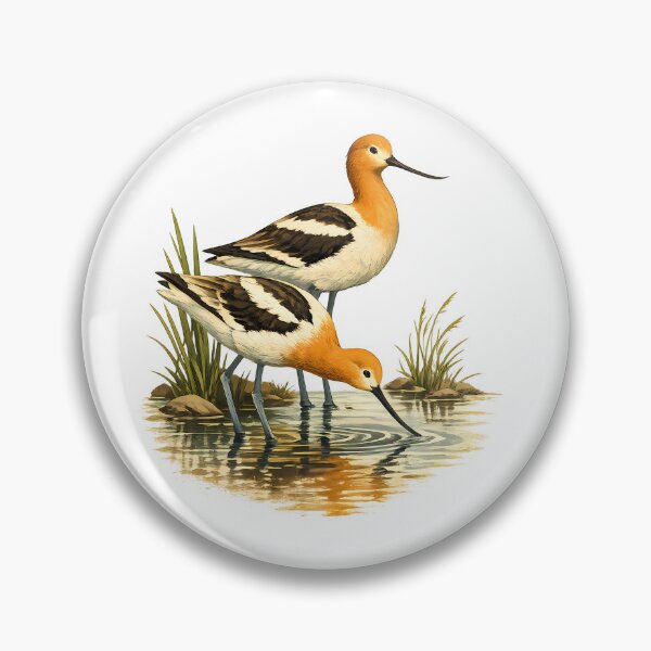 Item preview, American avocet in shallow wetlands designed and sold by Daily Quirk.