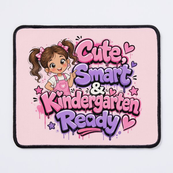 Item preview, Cute, Smart & Kindergarten Ready – Brunette Girl Back to School designed and sold by MomParentADHD.