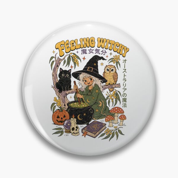 Item preview, Feeling Witchy Kawaii Aussie Witch Japanese Vintage Halloween designed and sold by Yellowriversss.