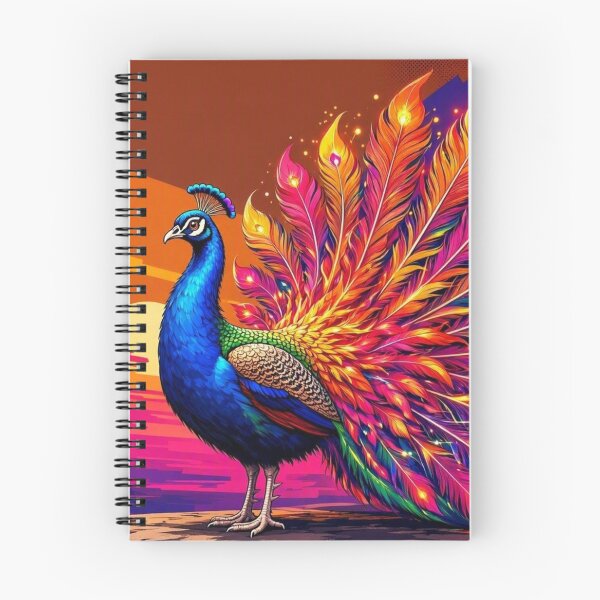 Item preview, Radiant Peacock – Vibrant Sunset Feathers Illustration designed and sold by Dogandesighn.