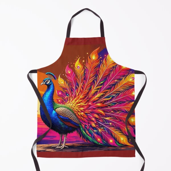 Item preview, Radiant Peacock – Vibrant Sunset Feathers Illustration designed and sold by Dogandesighn.