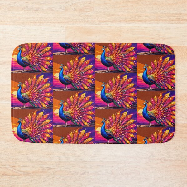 Item preview, Radiant Peacock – Vibrant Sunset Feathers Illustration designed and sold by Dogandesighn.
