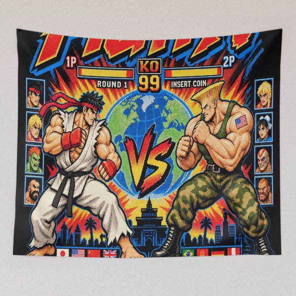Item preview, FIGHT! – Street Fighter II Retro Arcade Homage designed and sold by Cohaagens Bazaar.