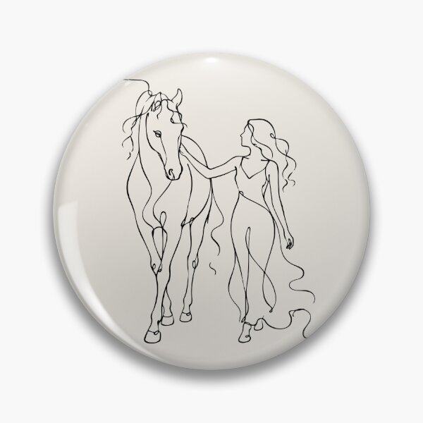 Item preview, Woman and Horse One Line Drawing - Equestrian Art designed and sold by FemmePod.