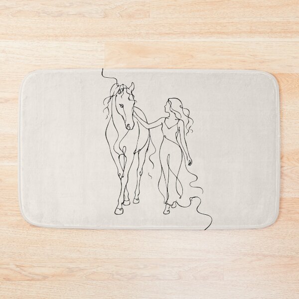 Item preview, Woman and Horse One Line Drawing - Equestrian Art designed and sold by FemmePod.