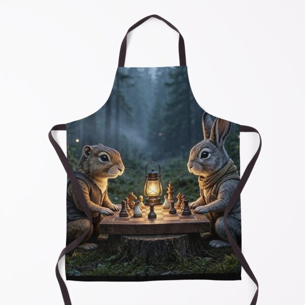 Item preview, Forest Chess Game – Whimsical Squirrel and Rabbit Illustration designed and sold by Dogandesighn.