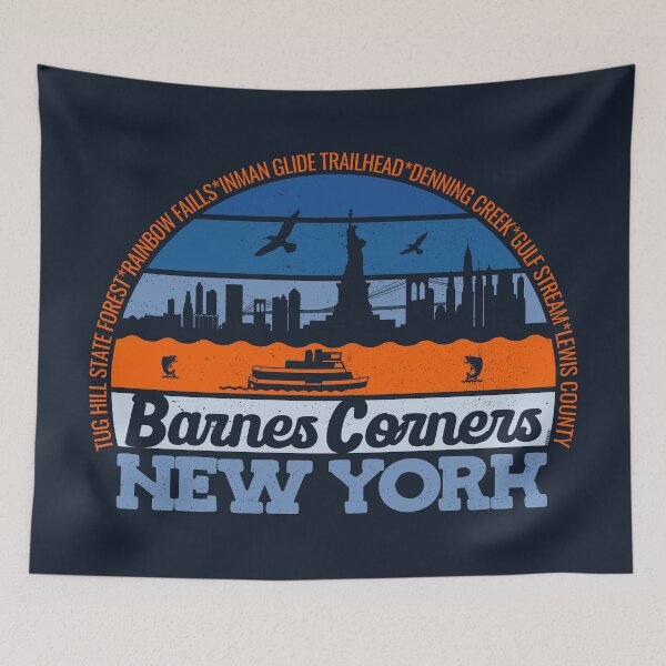 Item preview, Barnes Corners New York Sunset Retro Vintage Local Pride Logo designed and sold by CRHPOD20.