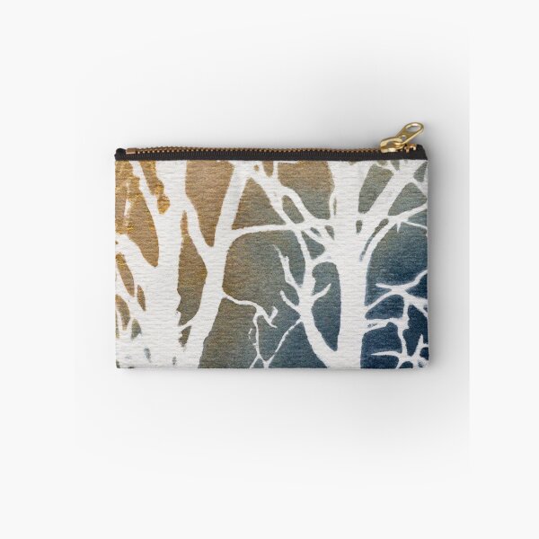 Item preview, White Tree Forest: Gold and Navy Abstract Watercolour designed and sold by ArithraStudio.
