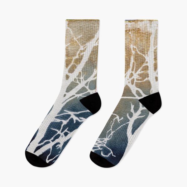 Item preview, White Tree Forest: Gold and Navy Abstract Watercolour designed and sold by ArithraStudio.
