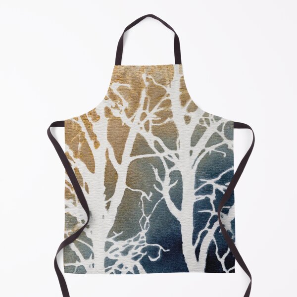 Item preview, White Tree Forest: Gold and Navy Abstract Watercolour designed and sold by ArithraStudio.