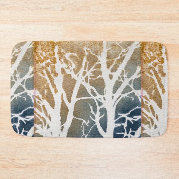 Item preview, White Tree Forest: Gold and Navy Abstract Watercolour designed and sold by ArithraStudio.