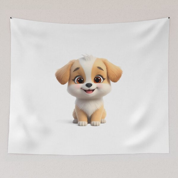 Item preview, Adorable Fluffy Baby Puppy with Sparkle Eyes designed and sold by VisualVerseLab.