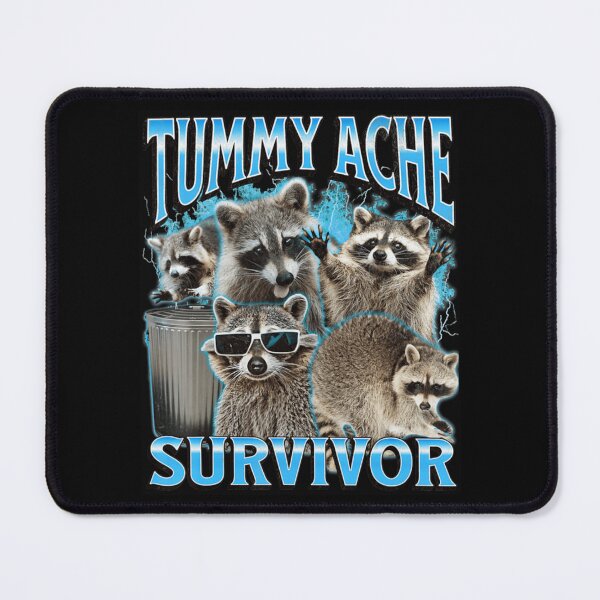 Item preview, TUMMY ACHE SURVIVOR Raccoon Meme Bootleg 90s designed and sold by aynorsadier.