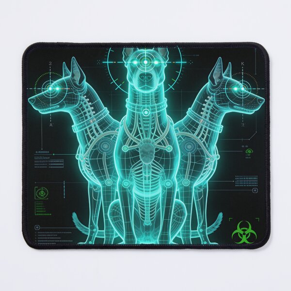 Item preview, Cerberus Cyber Zoology Blueprint - Futuristic Greek Mythology designed and sold by GodsMonsterss.