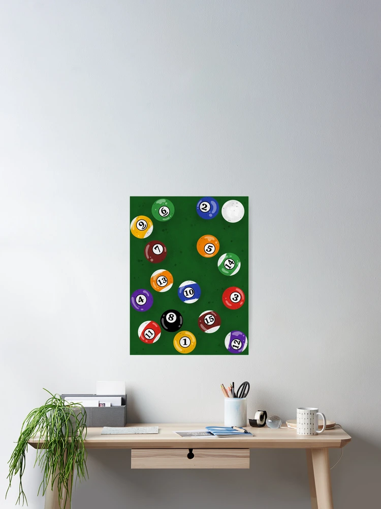 Thumbnail 2 of 3, Poster, Pool Table Pattern designed and sold by Higher Light.