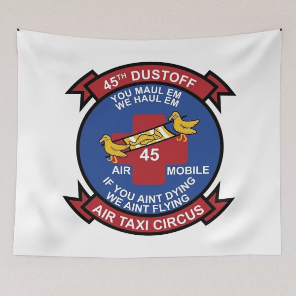 Item preview, 45th Dustoff Air Mobile Air Taxi Circus Medical Evacuation Patch designed and sold by CharlieDesings.