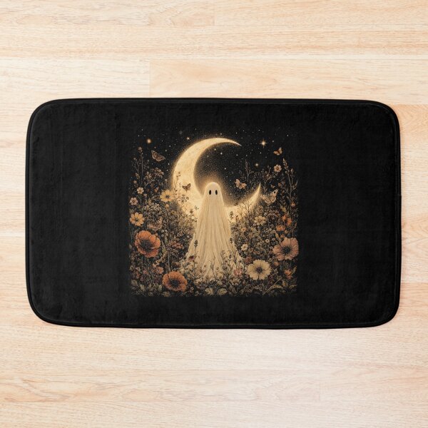 Item preview, Ghost Under the Crescent Moon - Celestial Ghost in a Wildflower Garden designed and sold by SOUFIANE1991.