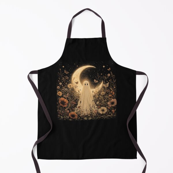 Item preview, Ghost Under the Crescent Moon - Celestial Ghost in a Wildflower Garden designed and sold by SOUFIANE1991.