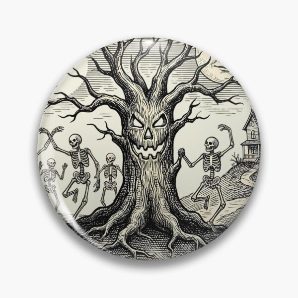 Item preview, Hallowe'en Eve Haunted Tree Dancing Skeletons designed and sold by DarkOriginArts.