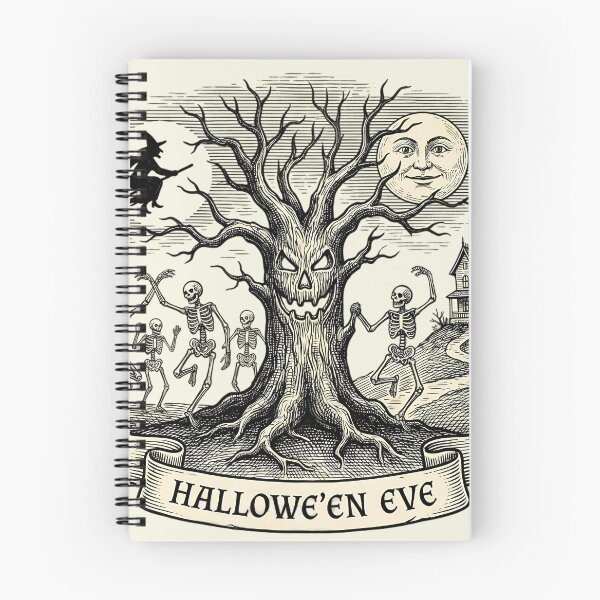 Item preview, Hallowe'en Eve Haunted Tree Dancing Skeletons designed and sold by DarkOriginArts.